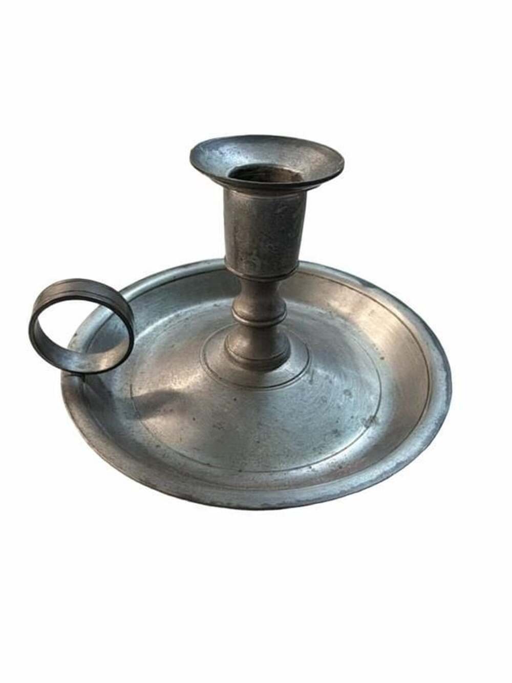 Kirk Stieff Pewter Williamsburg Restoration Chamberstick Candle Holder CW-87